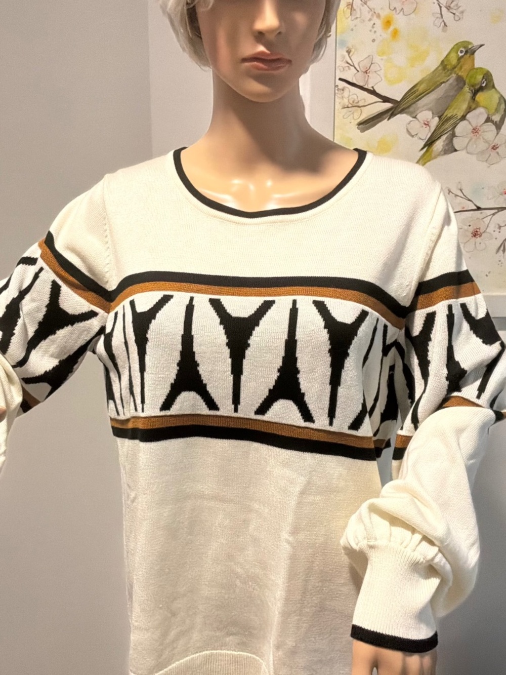 Karl Lagerfeld Paris Eiffel Tower Graphic Knit Sweater Size Medium